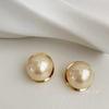 Milk Gentle Milk Apricot Pearlescent Pearl Stud Earrings High Sense Niche Autumn and Winter Versatile Skinny Earrings