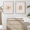 Stampe per Nursery Stile Boho Sole Arcobaleno Faro Palloncini Gialli Ragazza Poster Gelato Sirena Quadri Artistici Estetici Pittura Murale