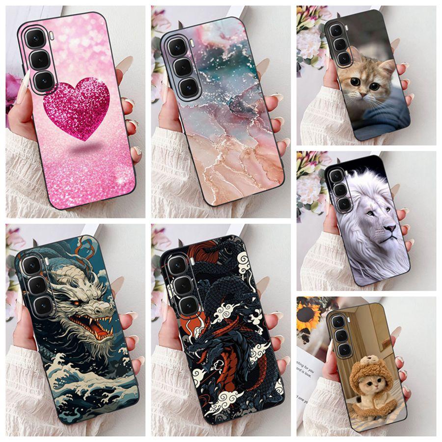 For Infinix Hot 60 Hot60i Case Cover lovely heart Pattern Soft Silicone Funda for infinix hot 60 Hot 60 i X6728 Shockproof Capa