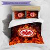 Set Lenzuola Stampato Calcio Eintracht Frankfurt 3 Pezzi, Comodo Set Copripiumino per Camera da Letto Delicato sulla Pelle