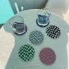 Non-Slip Checkerboard Acrylic Coaster Heat Insulation Drinks Placemat Simple Bowl Pad  Table