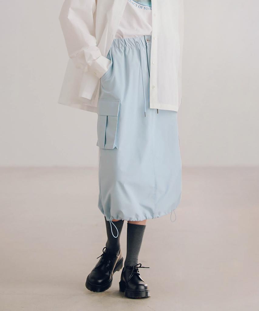THE SATURDAY EVENING POST Parachute Skirt_Light Blue