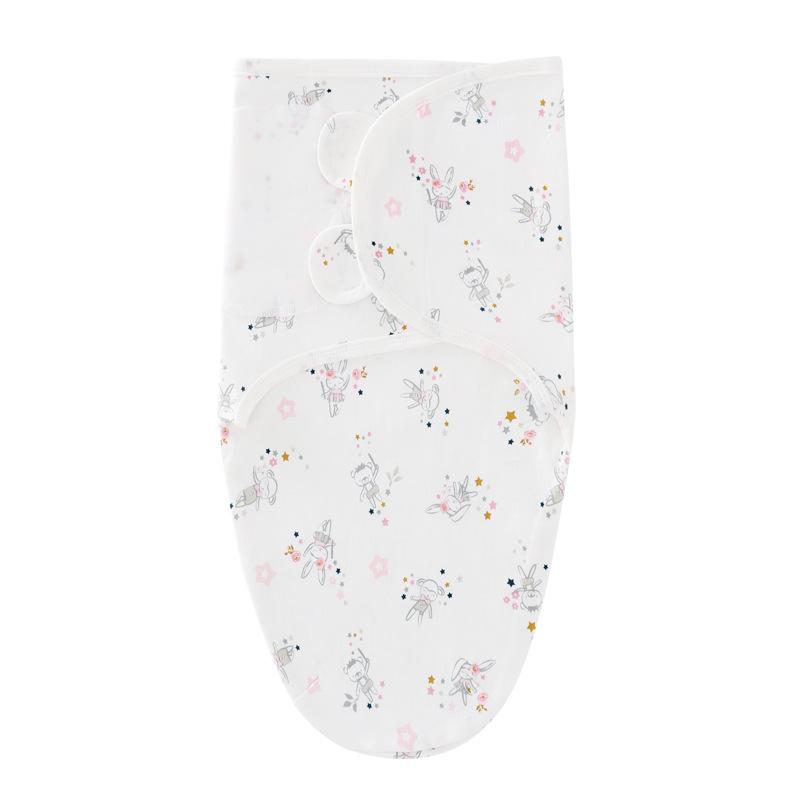 Newborn Cotton Baby Swaddle Sleeping Bag Soft Breathable Anti-Kick Cartoon Pattern Nordic Style for Spring/Summer/Autumn