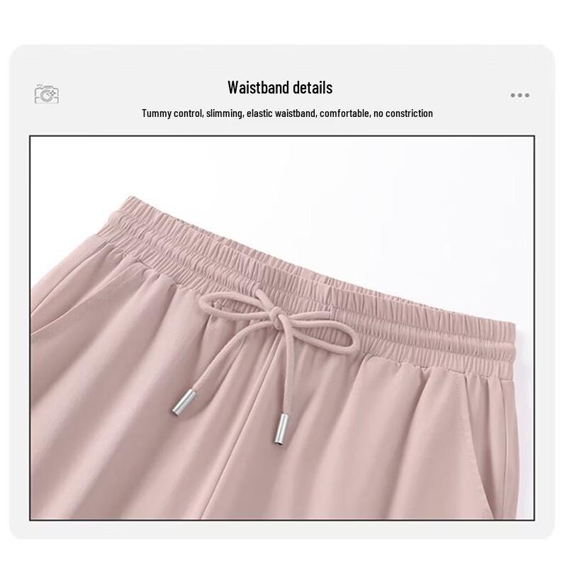 Huili Women's Loose High-Waist Cool-Feel Casual Cargo Pants