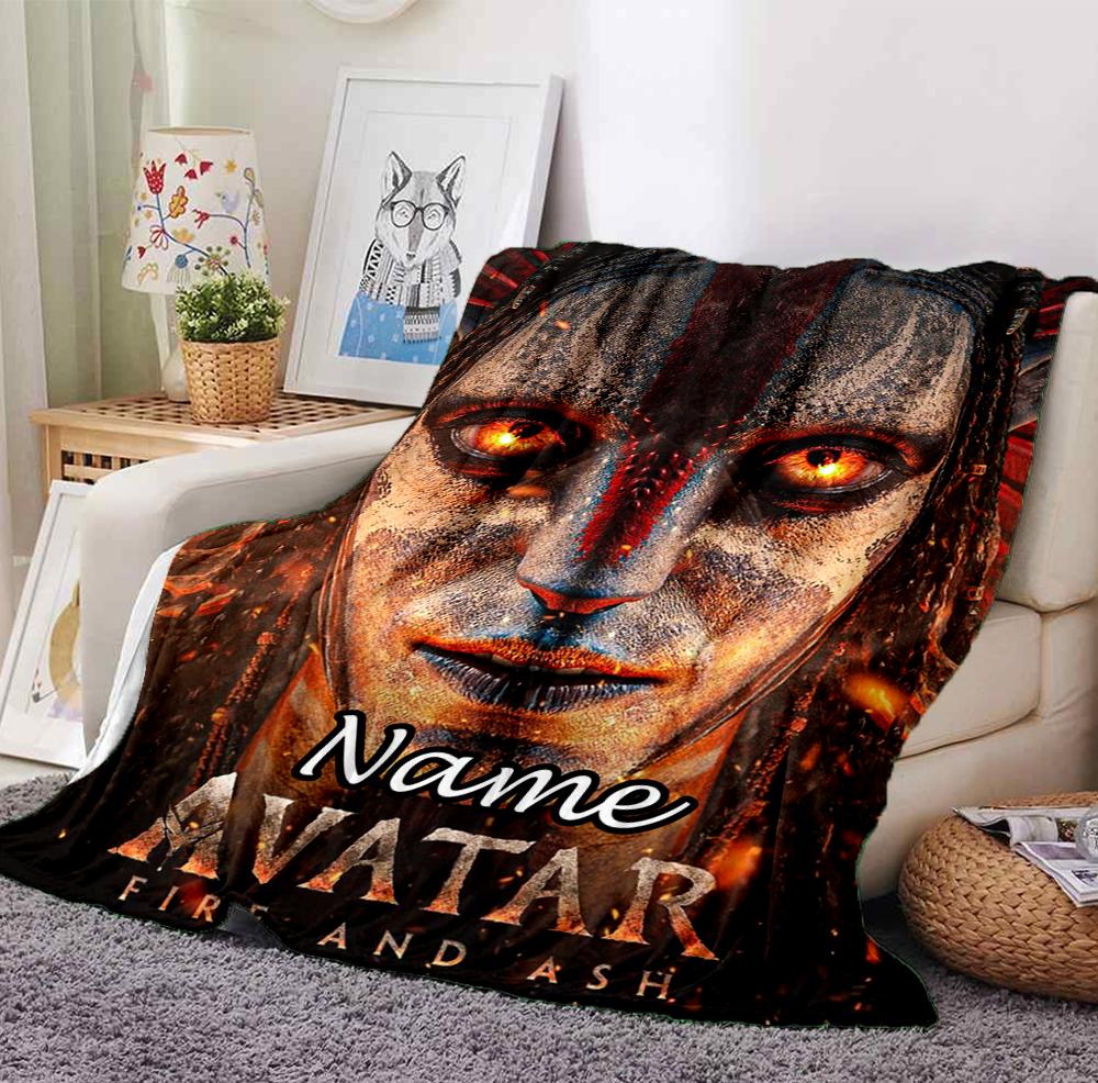 Custom Name Avatar World Flannel Blanket Throw Blanket Soft Warm Sofa Bed Decor Unique Gift