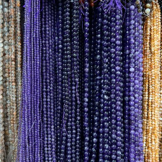 Chi Li Transparent Purple Crystal Ore Loose Beads, Dreamy Semi-Finished Natural Stone Strands for DIY Jewelry.