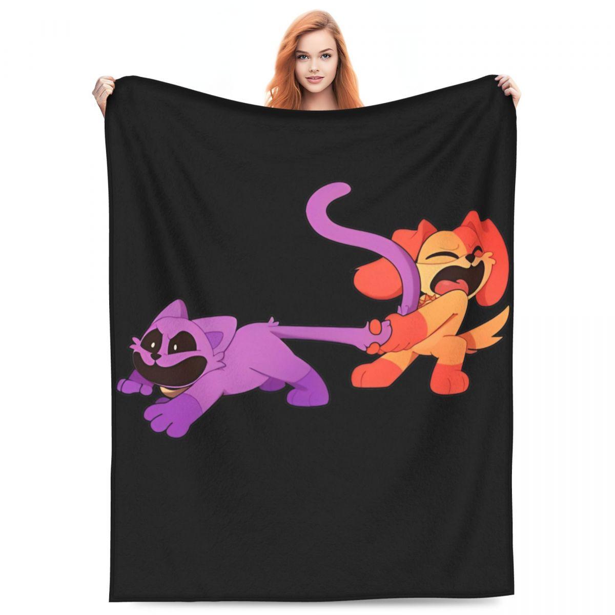 

Catnap Dogday Playing Blanket Decorative Flannel Bedding Throws For Living Room Soft Warm Custom DIY Quality Bedspread Gift Idea 75x90cm