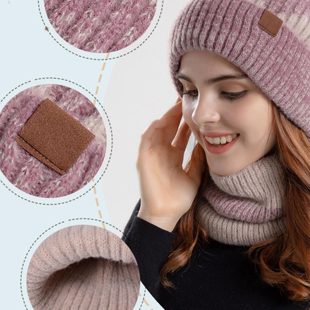 Warm Hat Neck Gaiter Combo Plush Furry Liner Stylish Windproof Thick Insulate Headwear for Men Women Trapper Hat
