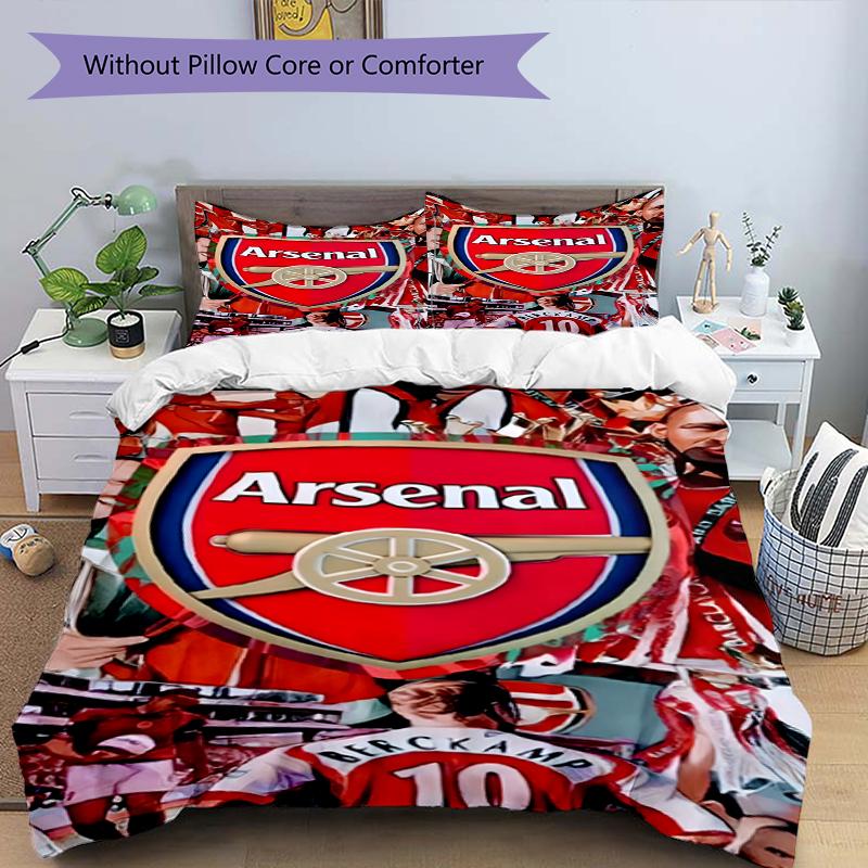 3pcs Duvet Cover Set (1*Duvet Cover + 2*Pillowcase, Without Core),football team.C Print Bedding Set, Bedroom Decor, All‑Season, Birthday Gift