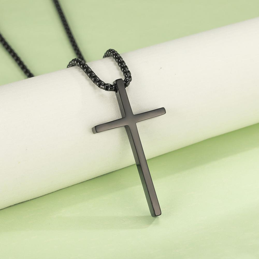Fashion Cross Pendant Necklaces for Men Women Stainless Steel Punk Charm Box Chains Accessories Party Punk Jewelry Jesus Gift