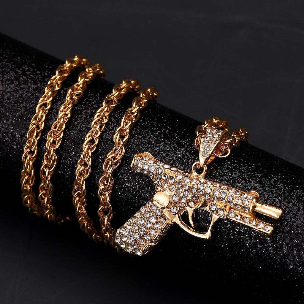 Hip Hop Pistole Halskette Kreative Mode Herren Schmuck Pistole Anhänger Halskette