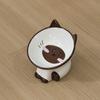 Cute Animal Series High-Footed Ceramic Pet Bowl - Neck Protection & Anti-Black Chin Design for Cats and Dogs