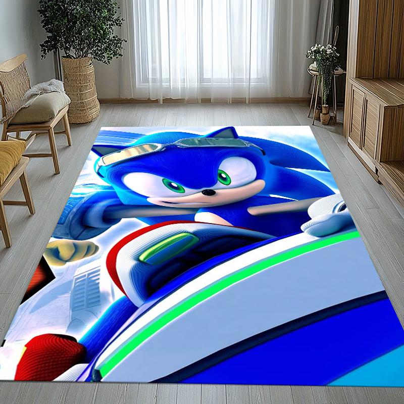 Retro S-Sonic Cartoon Games Living Room Non-Slip Area Rug Soft Carpet for Bedroom Kids Playroom Sofa,Home Decor Doormat Gift