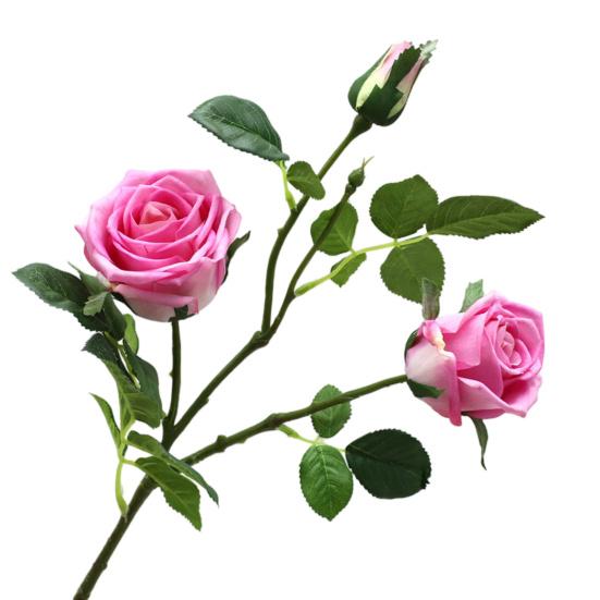 3 Branch Mini Rose Heads Artificial Flower Bouquet Faux Rose Bouquet with Stem for Wedding Party Home Office Floral Arrangement Table Decor