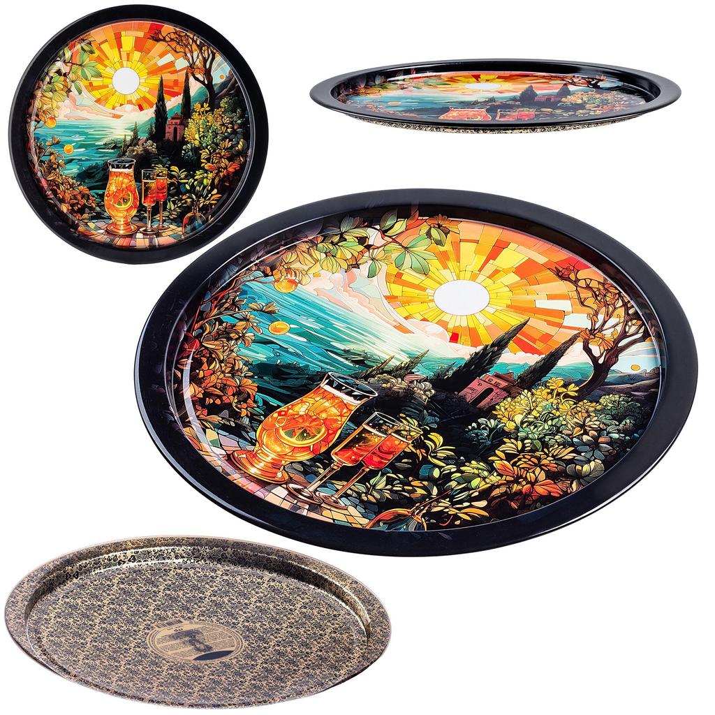 KADAX Taca Okrągła Litografowana 32.5cm Metalowa 