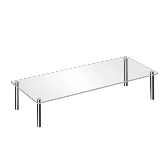 Modern Tabletop Show Case Acrylic Cake Stand, Multi-Tier Food Display Clear Cupcake Holder, Sturdy Handcrafted Item Shelf Adjustable Metal Support for