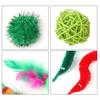 1 Set Christmas Cat Toys Interactive Teaser Wand Rattle Ball Feathered Plush Mice Cat Entertainment Toys for Indoor Cats Kittens Exercise Holiday Gift