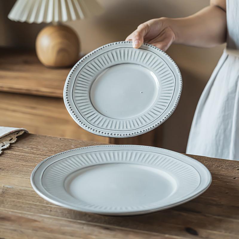 Tableware Sets Off Food Irregular Beads Ceramic Plates Exquisite Plate Dessert Homestay Western Plate Household Plate