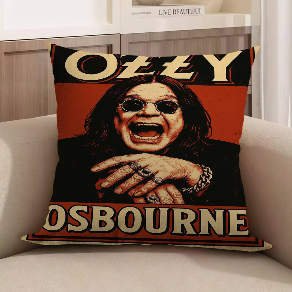 

1pc Heavy Metal Band O-Ozzy O-Osbourne Cushion Cover Pillow Cover Decor Pillowcase Printed Cushion Case For Couch 12x12Inch