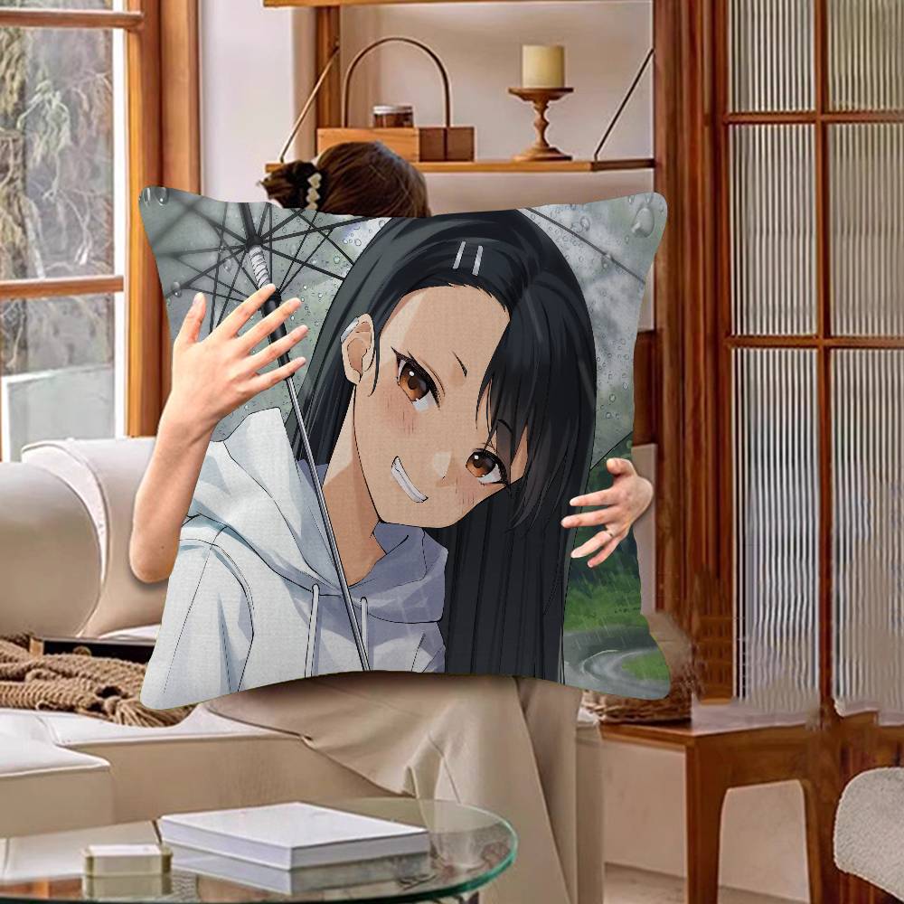 Anime Dont Toy With Me Miss Nagatoro Cushion Cover Inches Farmhouse Decor Home Throw Pillow Covers For Couch Decorations