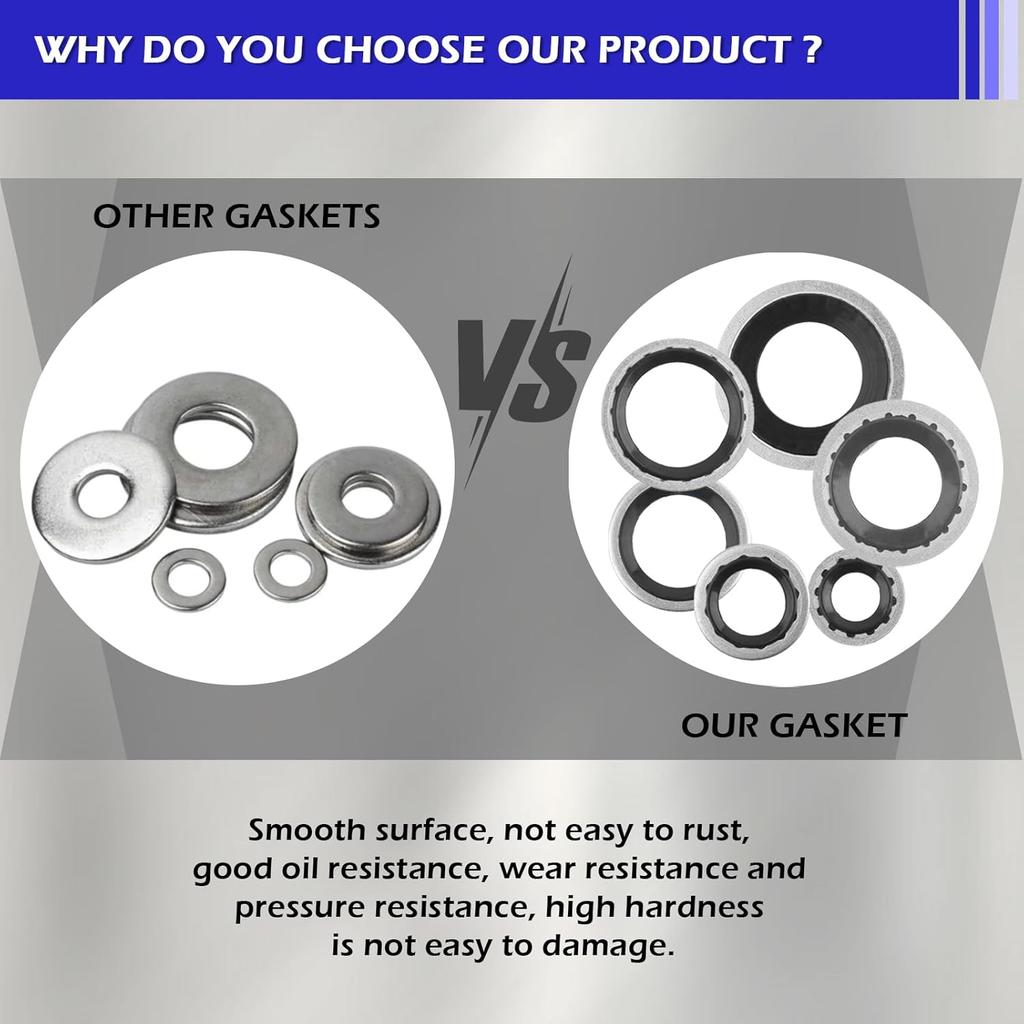 139PCS AC O Ring Kit Conta 30 Sizes,Durable A/C O Ring Assortment Kit With 54PCS Rubber Gasket & 85PCS Spacers For Seal Improvement,Professional AC