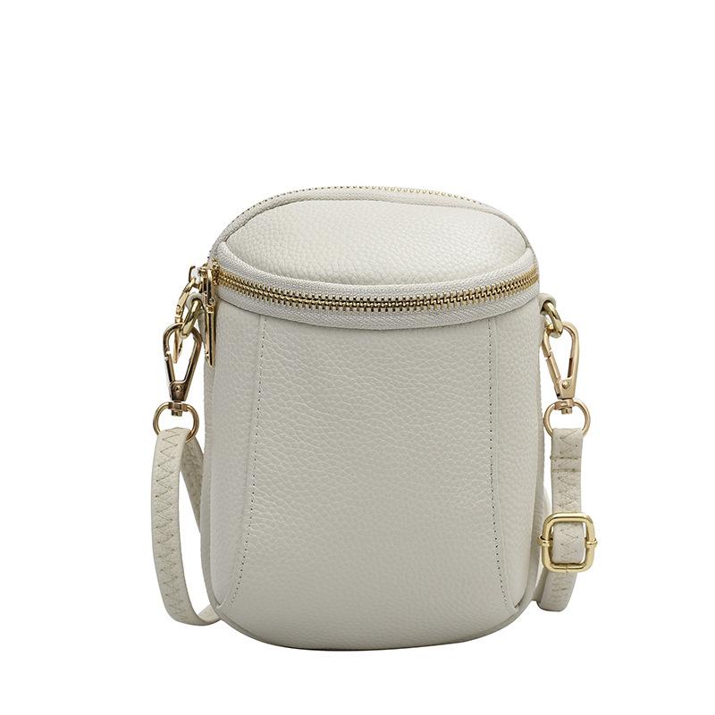 Fashion Leather Small Bag Women's New Versatile First-layer Cowhide Shoulder Messenger Bag Shell Bag Mobile Phone Bag