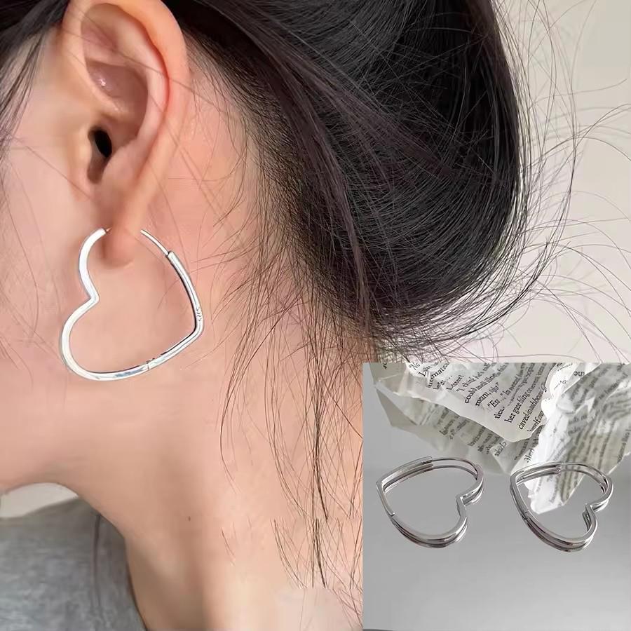 VENTFILLE 925 Sterling Copper CZ Star Moon Asymmetric Hoop Earrings for Women Girls Gold Copper Color Party Zircon Gifts