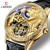 CHENXI 6029H Mechanische Mode Herrenuhren Top Marke Luxus Montre Homme Goldener Tiger Uhr Automatische Skelettuhr