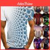 Herren T-Shirts mit 3D-Vortex-Psychedelic-Print, weich, atmungsaktiv, Kurzarm