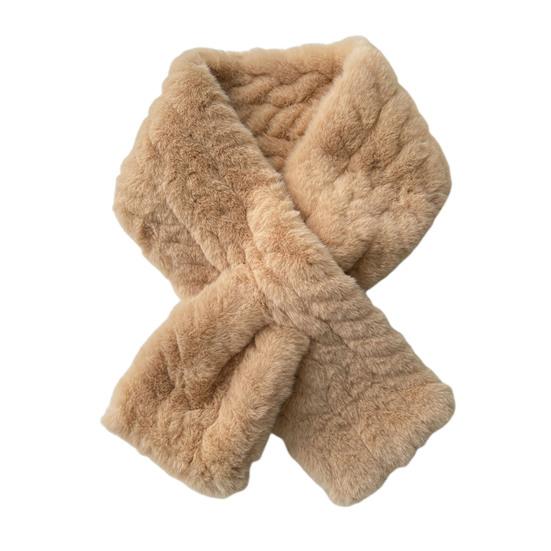 Winter Scarf Soft Imitation Rabbit Fur Solid Color Design Short Scarf Thickened Warm Plush