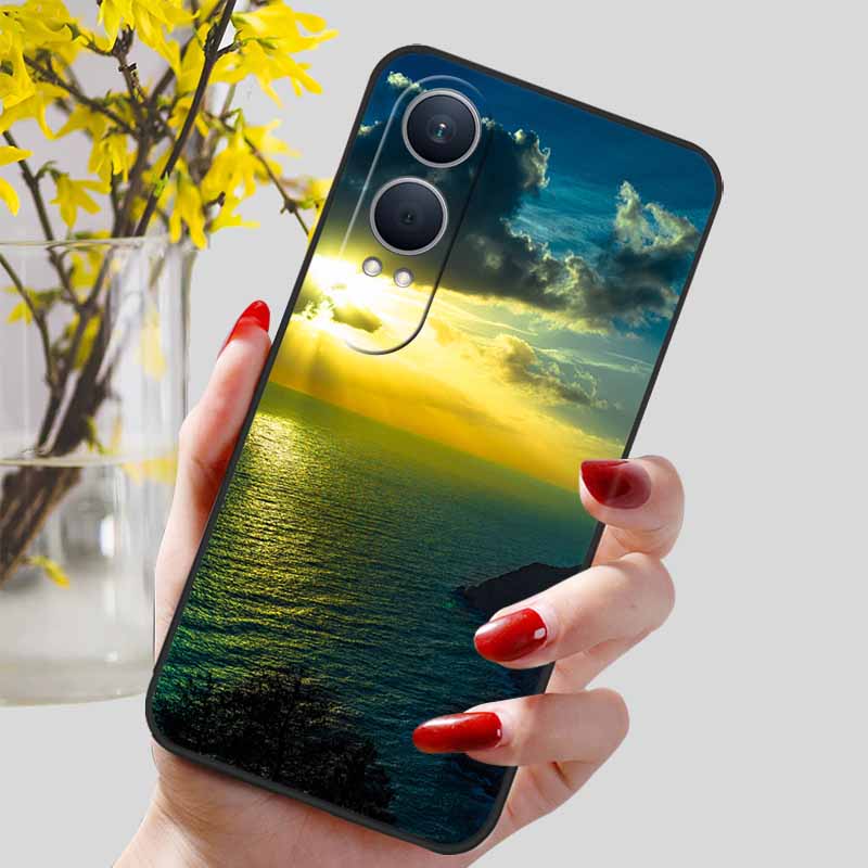 For OnePlus Nord CE4 Lite 5G Case Flowers Silicon Soft TPU Phone Cases for One plus Nord CE 4 Lite 4Lite Protect Bumper Covers