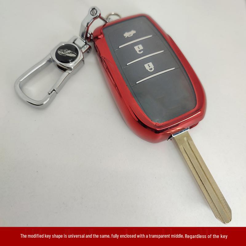 Compatible Folding Key Case for Toyota Vios, Yaris, Camry, and Corolla with Aftermarket Key Bag Buckle.