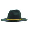 New spot European and American flat-brimmed felt jazz hat, British gentleman's retro woolen fashion felt hat