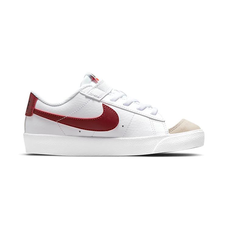 Nike Blazer 77 Low top Kids' Skateboarding Shoes White Red Children Aged 3 7 Years Old DA4075-102