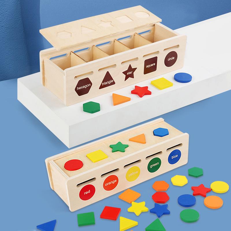 Children's Wooden Educational Shape Sorting Box: Develops Fine Motor Skills & Color Cognition