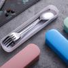 Single Stainless Steel Portable Cutlery Set, Chopstick Three Piece Set, Fork Spoon Chopstick Box, Student Storage Box