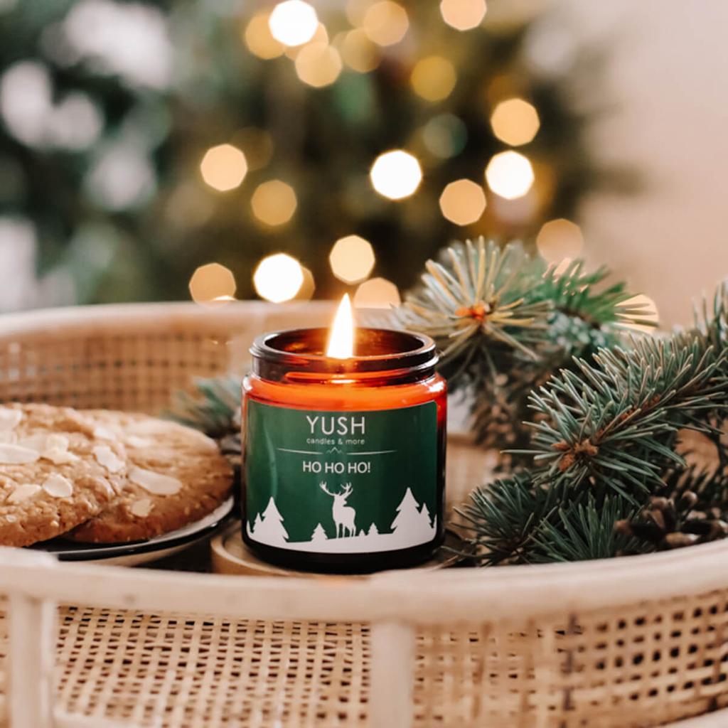 Ho ho ho! świąteczna świeca zapachowa przyprawy - yush - 120ml