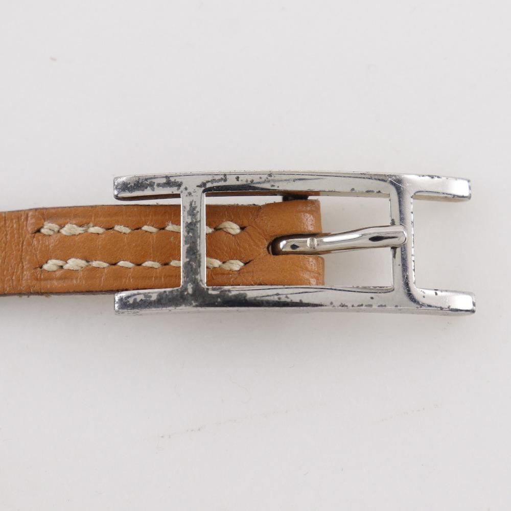 Hermes Appi 3 Bracelet Choker Brown/SilverHardware Leather 11g Unisex Used