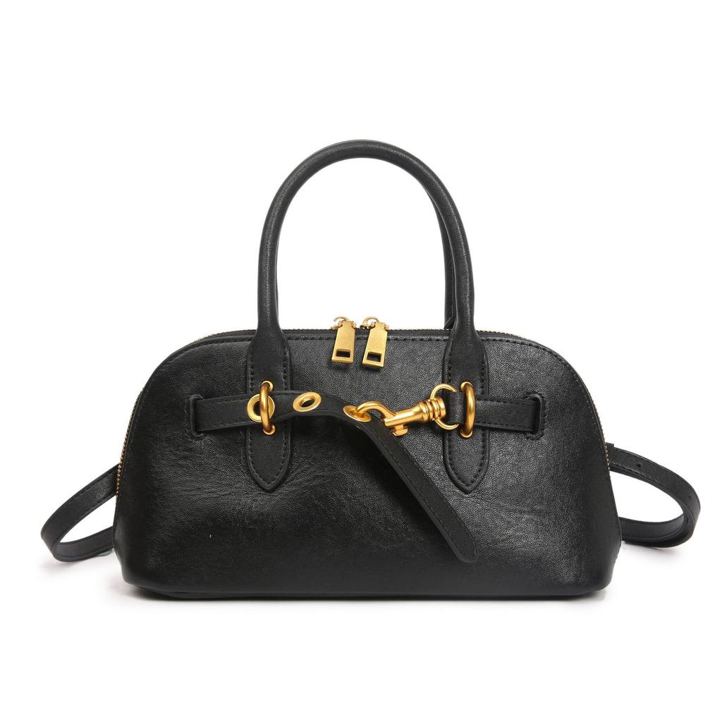 Cowhide Women's Shoulder Crossbody Simple and Fashionable Leather Bag Girls Large-capacity Shell Bag Handbag