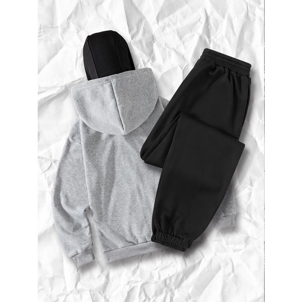 Slow Running Suit Zipper Hooded Sweatshirt Flame Pattern Skull Cross Bone Streetwear Set