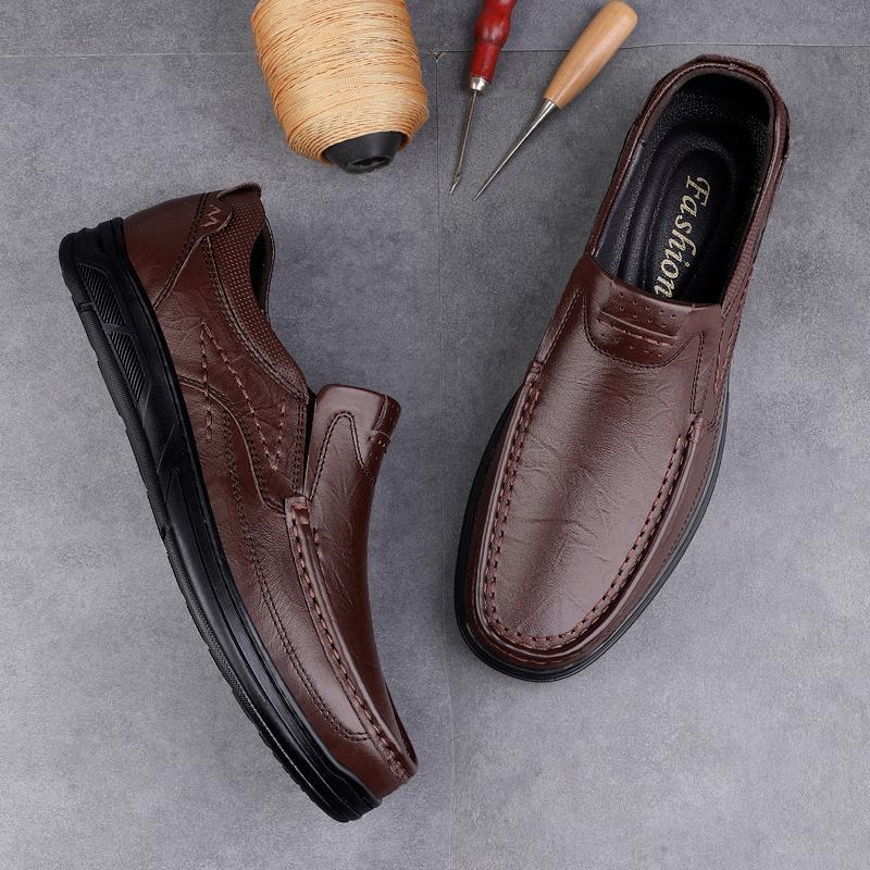 Fashion Genuine Leather Men's Casual Shoes Luxury Formal Man Loafers Moccasins Breathable Slip on Male Boat Shoes Driving Flats