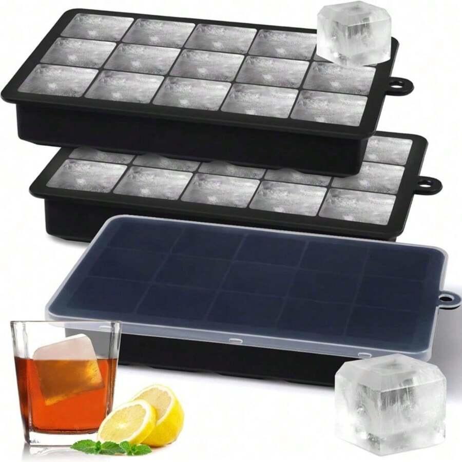 15-Grid Food Grade Silicone Ice Cube Mold - Easy Release for DIY Ice Making