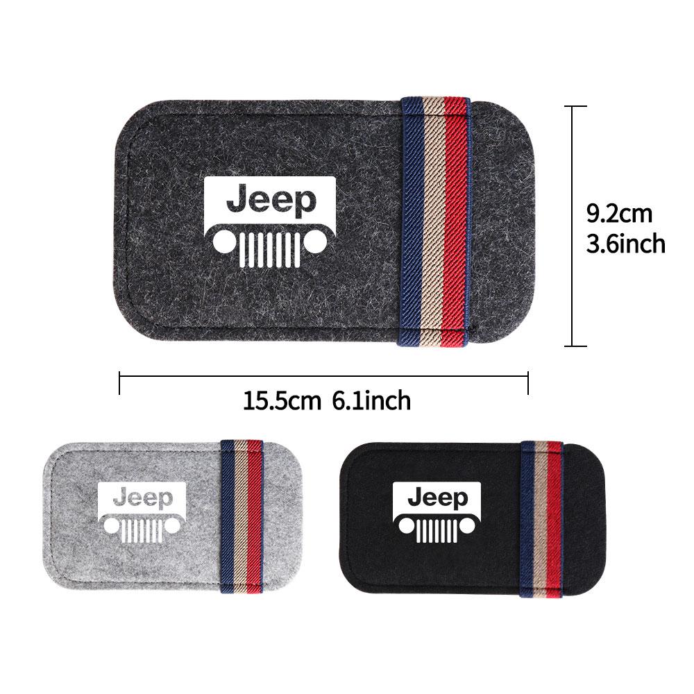 Car Sun Visor Sunglass Storage Bag Felt Glasses Storage Tools Accessories For Jeep JK Renegade Patriot Wrangler Cherokee Compass