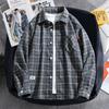 Men's Long-Sleeve Plaid Shirt, Loose Fit, Harajuku Style, Perfect for Spring and Autumn.