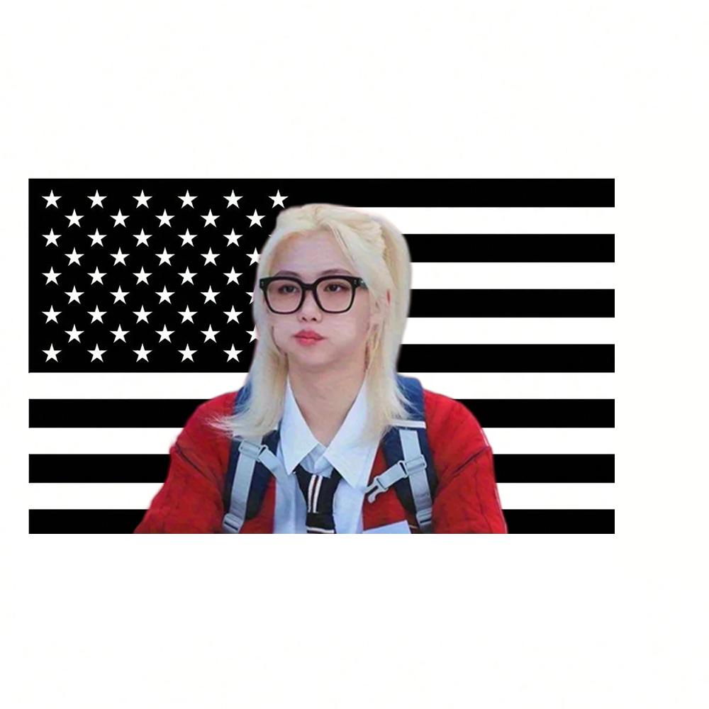 1 SKZ Felix Cute Pink American Flag Banner  Perfect Gift for Fans Around 2025 Tour  Durable Furniture Decoration Tapestry