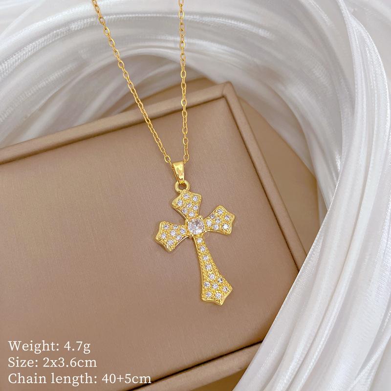 Copper Micro-Inlaid Necklace Women'S Copper Micro-Inlaid Real Gold Electroplating Simple And Exquisite Collarbone Chain Neck Chain