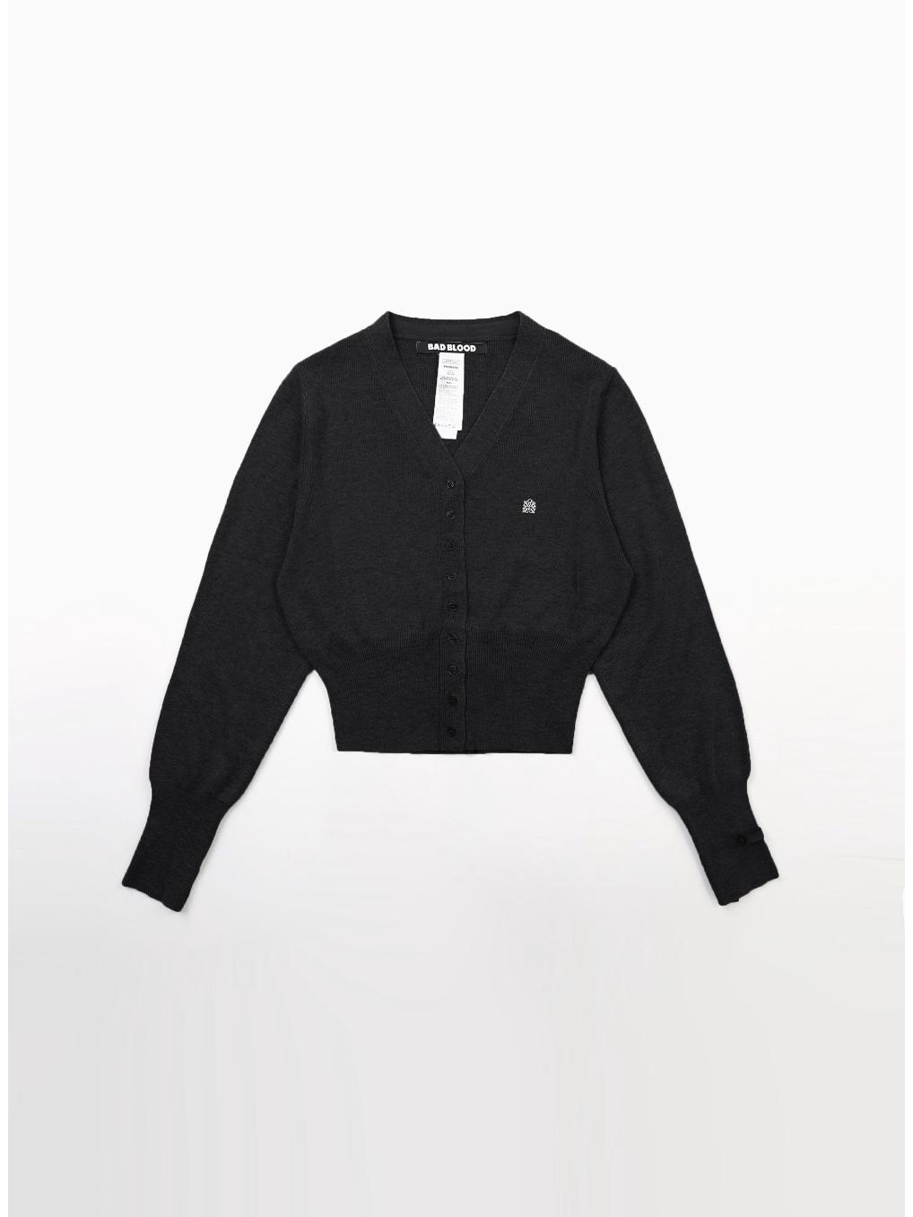 Женский приталенный кардиган с V-образным вырезом  Корейская дерзкая девушка S чёрный