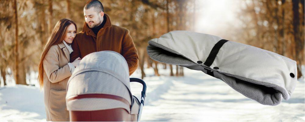 Stroller sleeve, sled hand muff, insulated, winter fleece