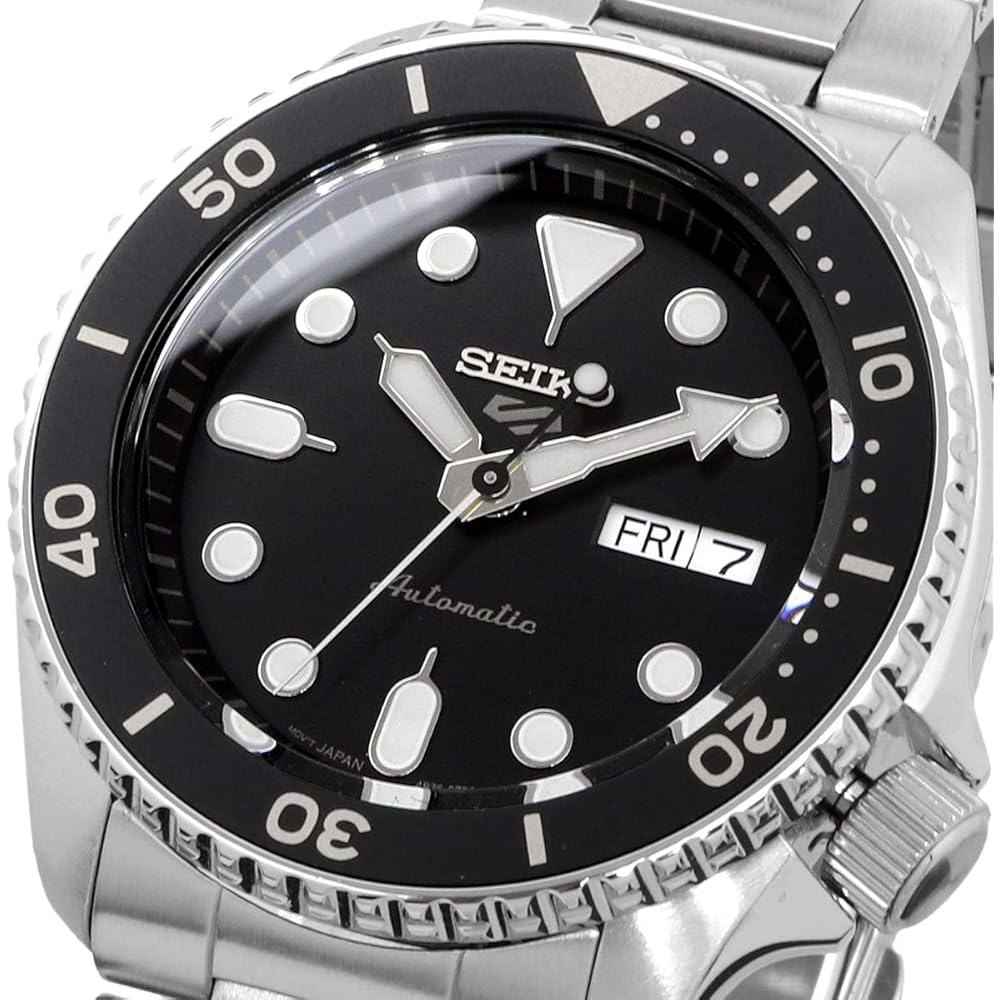 Seiko 5 Sports SKX Automatic Mechanical Men's Watch SRPD55 Black Stainless Steel