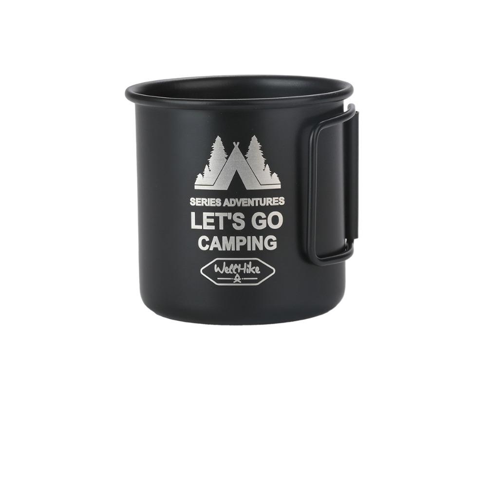 

with Foldable Handle Camping Mug Aluminum Zinc Zinc Alloy Coffee Mug Convenient Camping Water Cup Camping чёрный
